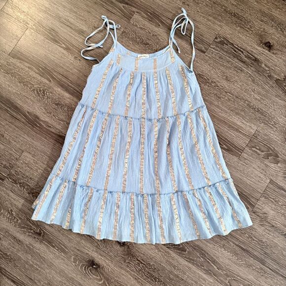 Roller Rabbit Lurex Tokano Dress Blue - Picture 1 of 5